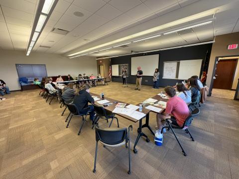 Students hearing from applicants 